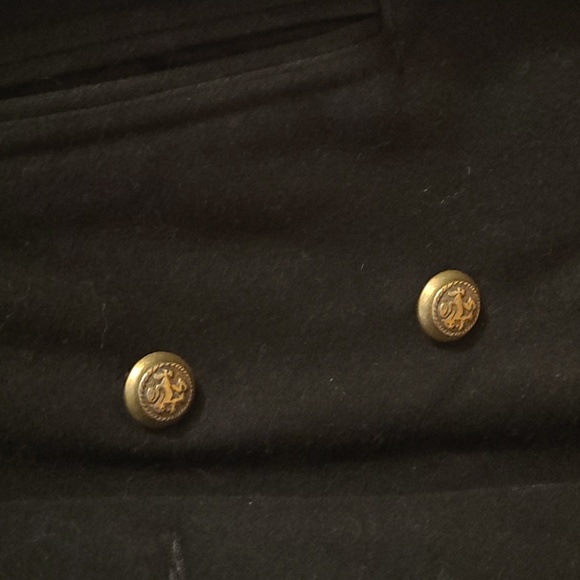 Vintage Black Peacoat with custom buttons - Picture 3 of 6